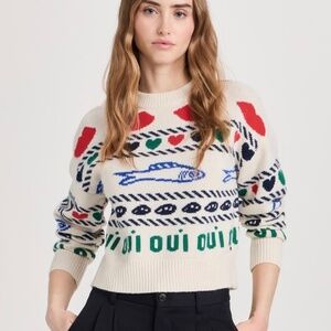Clare V BNWT Sardine Icon intarsia sweater in size L